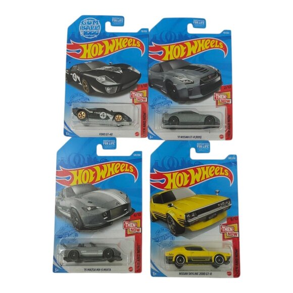 Hot Wheels Then And Now 1 2 4 9 Of 10 1:64 Scale Diecast Lot Of 4 Mattel NIP - Picture 1 of 10